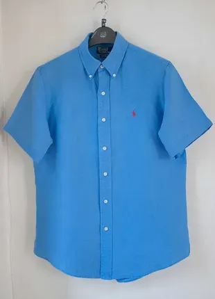 Шикарная льняная рубашка polo ralph lauren