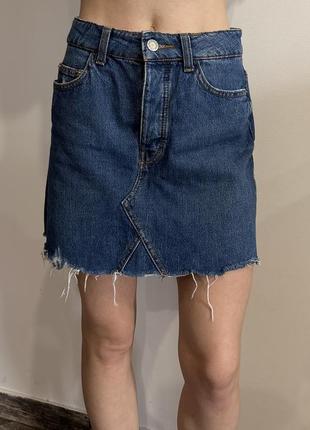 Bershka короткая джинсовая юбка-трапеция zara3 фото