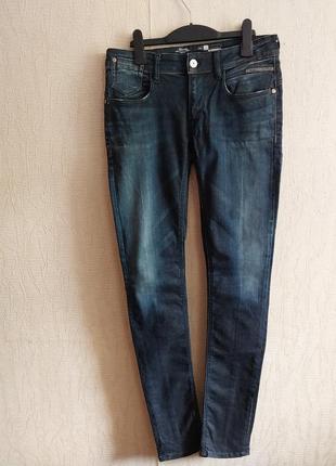 Дорргие премиальные брендовые тёмно-синие стрейчевые облегающие джинсы скинни replay1 фото