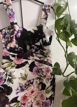 Роскошное цветочное вечернее платье по фигуре, платье миди по фигуре4 фото