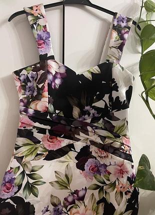 Роскошное цветочное вечернее платье по фигуре, платье миди по фигуре3 фото