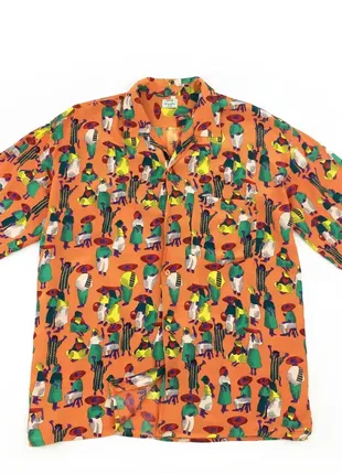 Hawaiian shirt benetton made in italy мужская гавайская пляжная рубашка