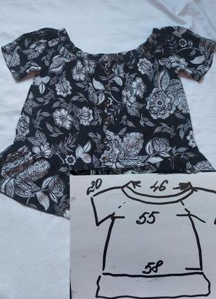 Новая натуральная блуза,туника,цветочный принт2 фото