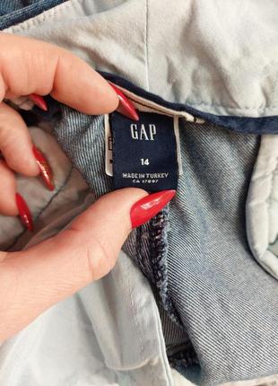 Фирменные gap летние джинсовые бриджи со 100 % лиоцела в синем цвете с карманами, размер хл8 фото