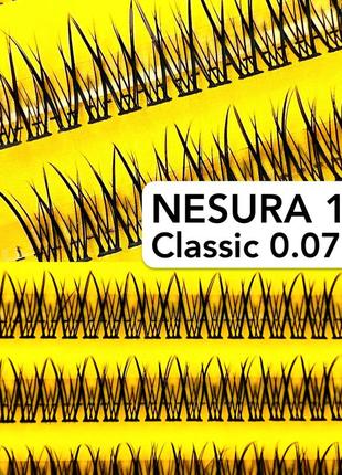 Nesura eyelash classic 16d, 0,07, изгиб c, 120 пучков ресницы хвосты w несура2 фото