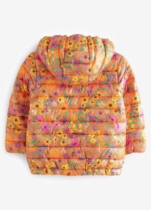 Яркая брендовая стильная теплая демисезонная куртка для девочки next2 фото