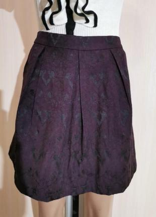 Шикарная юбка жакард  черничная фиолетовая  со складами new look7 фото