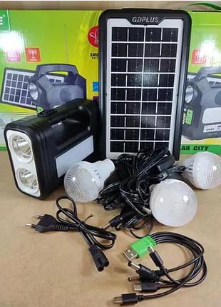 Фонарь- повербанк,автономна система освіщення,сонячна станція gdlite gd-8017 автономна портативна сонячна система