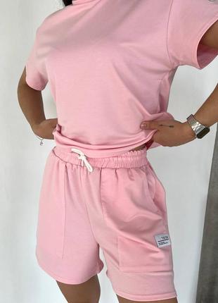 Летний женский костюм спортивного стиля, шорты + футболка
•модель# 01010 фото