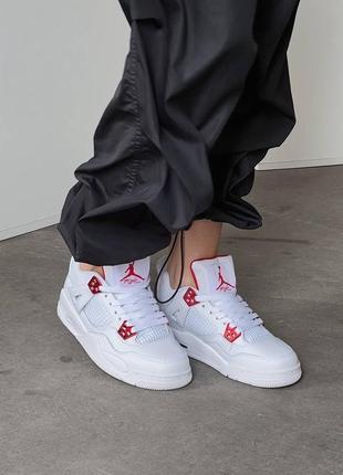 Кроссовки nike air jordan 4 white/red