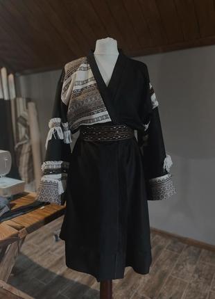 Кимоно черного цвета в стиле этно simmishop.handmade