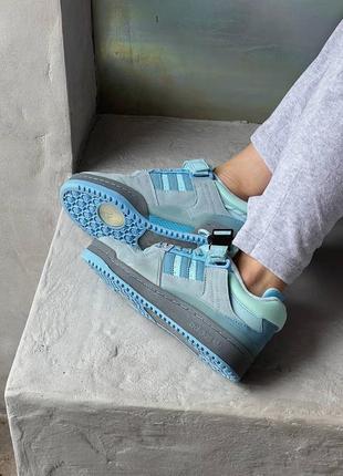 Кроссовки adidas forum low x bad bunny light blue3 фото