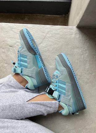 Кроссовки adidas forum low x bad bunny light blue4 фото