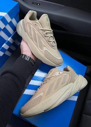 Мужские кроссовки adidas ozelia originals beige7 фото