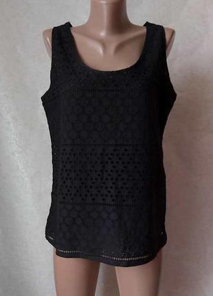 Фирменная tommy hilfiger блуза со 100% хлопка с прошвы в чёрном цвете, размер с-м