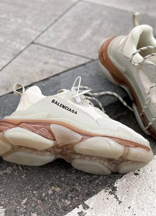 Кроссовки в стиле balenciaga triple s transparent crystal3 фото