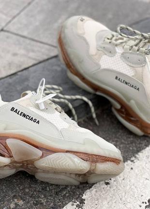 Кроссовки в стиле balenciaga triple s transparent crystal8 фото