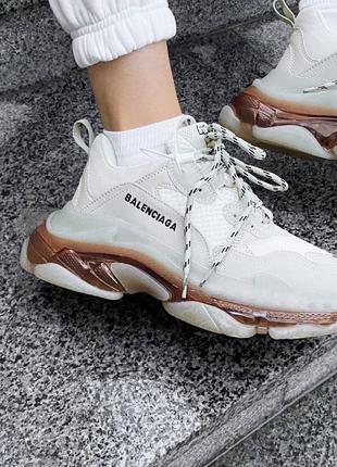 Кроссовки в стиле balenciaga triple s transparent crystal7 фото