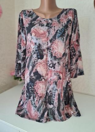 Туника тонкая воздушная, вискоза, принт5 фото
