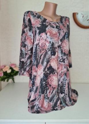 Туника тонкая воздушная, вискоза, принт2 фото