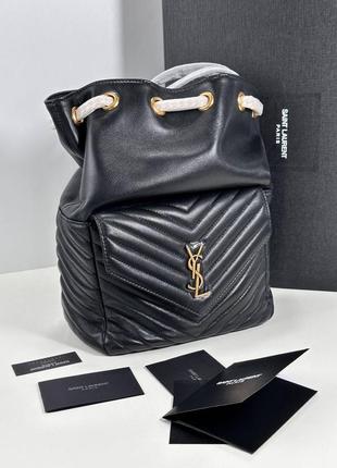 Рюкзак женский кожаный черный брендовый в стиле лоран ysl yves saint laurent