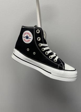 Converse chuck taylor high sole black трендові класичні кеді конверс на високій підошві чорні весна літо жіночі класичні кеди на високій підошві2 фото