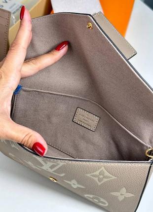 Сумка клатч кошелек гаманець женский кожаный бежевый брендовый в стиле луи витон louis vuitton5 фото