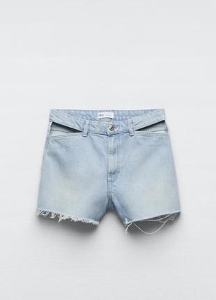 Джинсовые шорты с вырезами zara / джинсовые шорты с вырезами зара3 фото
