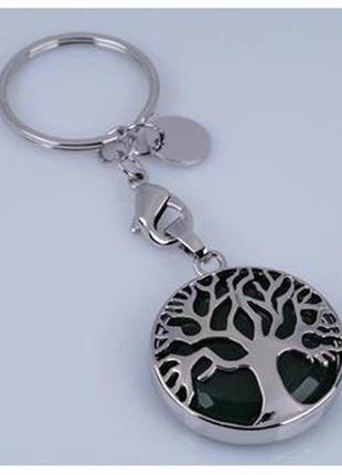 Брелок для ключей-кулон (трансформер) "дерево жизни" с нефритом арт. 01874
