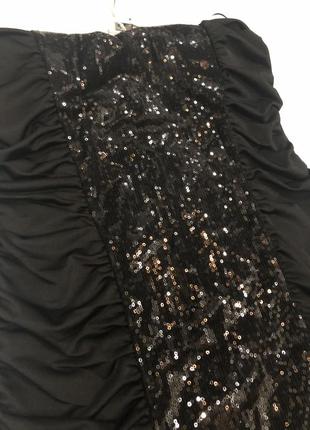 Єффектное  мини платье черное в паетки7 фото