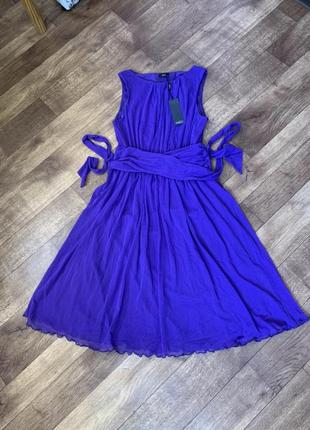 Платье фиолетовое с поясом