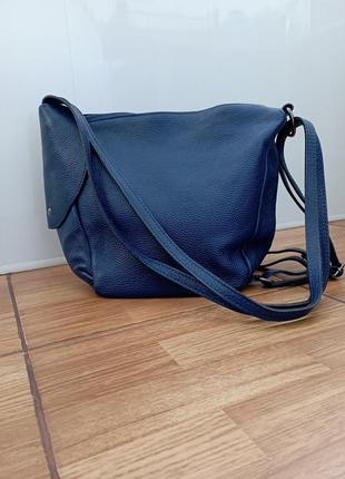 Кожаная сумка рюкзак genuine leather made in italy1 фото