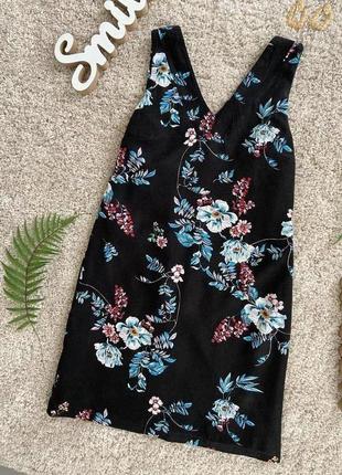 Базова літня лляна сукня в квітковий принт №577