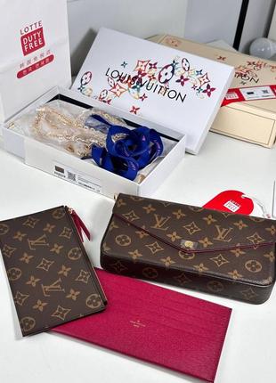 Сумка клатч кошелек женский коричневый канва брендовый в стиле луи витон louis vuitton