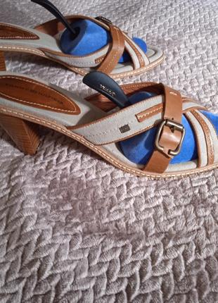 Красивые босоножки полностью из натуральной кожи и льна, tommy GU9 hilfiger3 фото