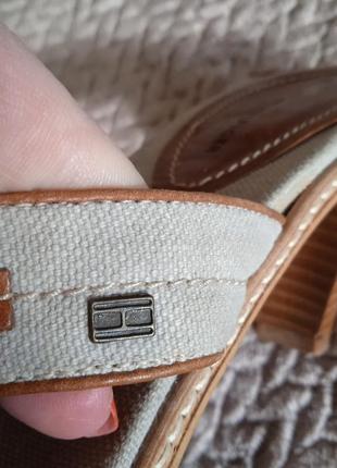 Красивые босоножки полностью из натуральной кожи и льна, tommy GU9 hilfiger7 фото