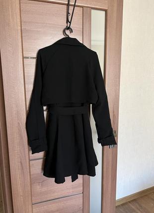 Платье - тренч чёрный, пальто винтажний6 фото