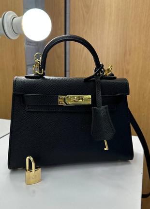 Сумка кожаная в стиле hermes kelly mini 19:12 см