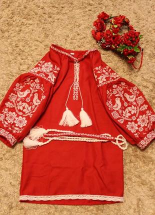 Чарівна льняна  сукня для дівчат, вишиванка5 фото