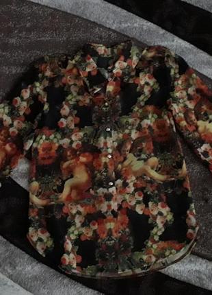 Эпатажная блуза барокко в стиле винтаж фреска dolce &amp; gabbana2 фото