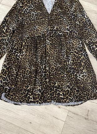 Леопардовое платье-туника zara, р.l-xl7 фото