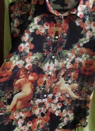 Эпатажная блуза барокко в стиле винтаж фреска dolce &amp; gabbana5 фото
