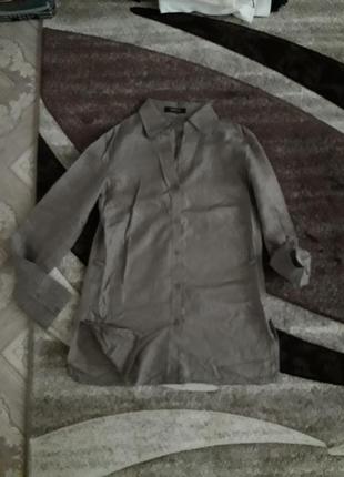 Шикарная льняная блуза с легким серебряным перламутром графит taifun gerry weber1 фото