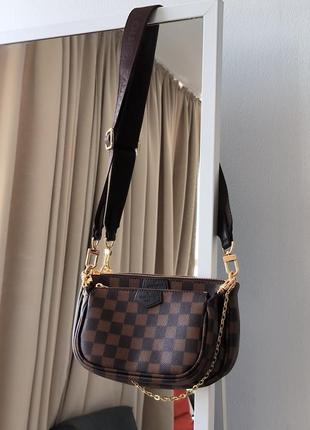 Сумка в стилі louis vuitton pochete multi brown1 фото