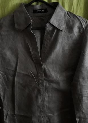 Шикарна льняна блуза з легким срібним перламутром графіт taifun gerry weber4 фото