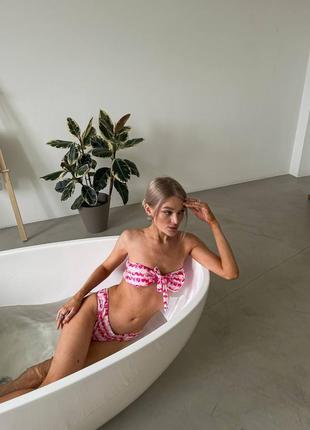 Комплект: роздільний купальник + штани рожевого кольору9 фото