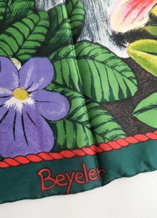 Дизайнерский шелковый платок beyeler, знаменитой швейцарской художнице gisela buomberger, швейцария, ручная роспись!2 фото