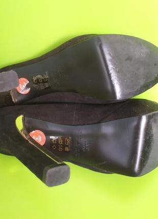 Чёрные туфли открытый носок на высоком каблуке, 379 фото