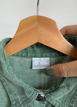 Зеленая плотная рубашка с металлической фурнитурой wallmann10 фото