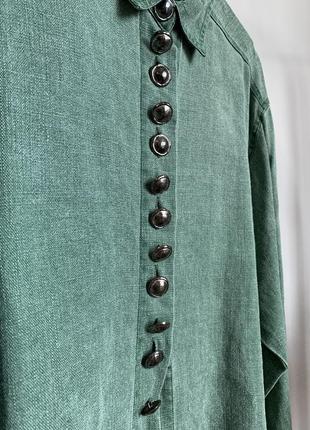 Зеленая плотная рубашка с металлической фурнитурой wallmann4 фото